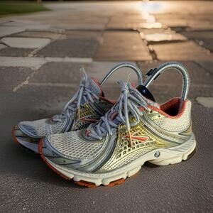 Brooks Trance 8 Women’s Size 6.5 Silver Orange Running Athletic Shoes Sneakers